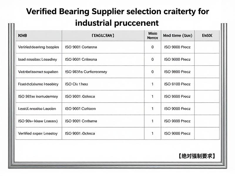 MOQ flexibility, lead time reliability, ISO 9001 certification Verified bearing supplier selection criteria for industrial procurement