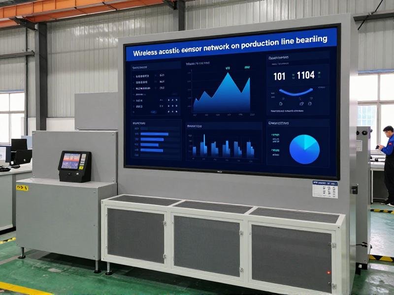 Wireless acoustic sensor network on production line bearings