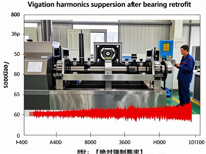 FFT spectrum showing resonance elimination after bearing retrofit