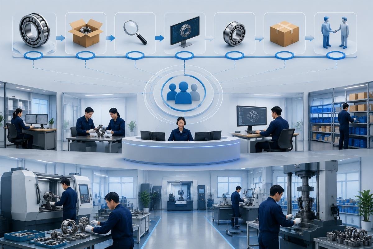 Bearing after-sales service center workflow overview