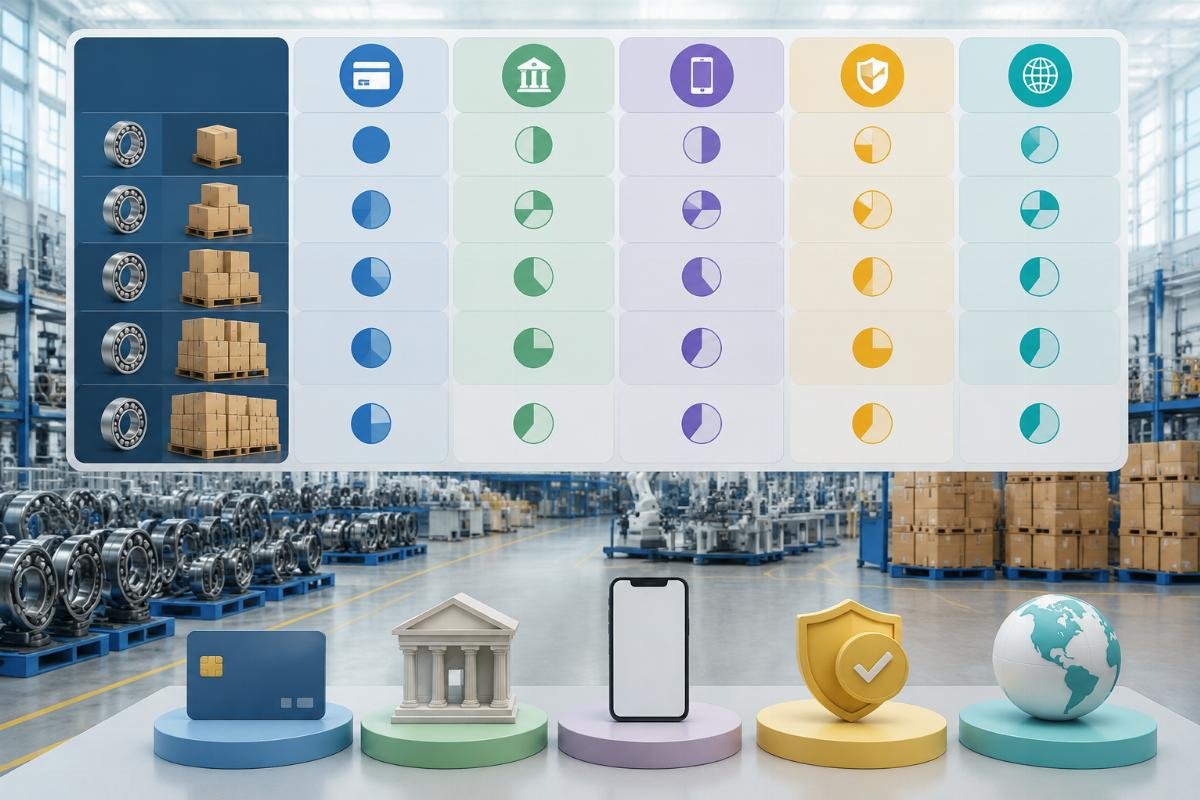 Comparison of common cross-border payment methods for different bearing order sizes