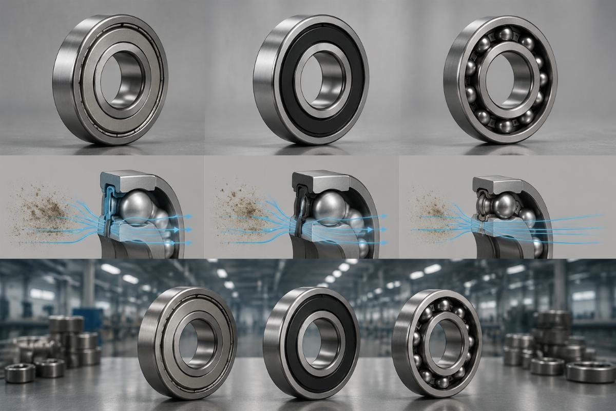 Bearing Seal Types Comparison: ZZ Metal Shields, 2RS Rubber Seals, and Open Bearings