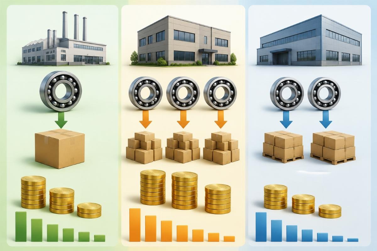 A side by side cost comparison for bearing sourcing across OEM, middleman and vetted Chinese supplier channels