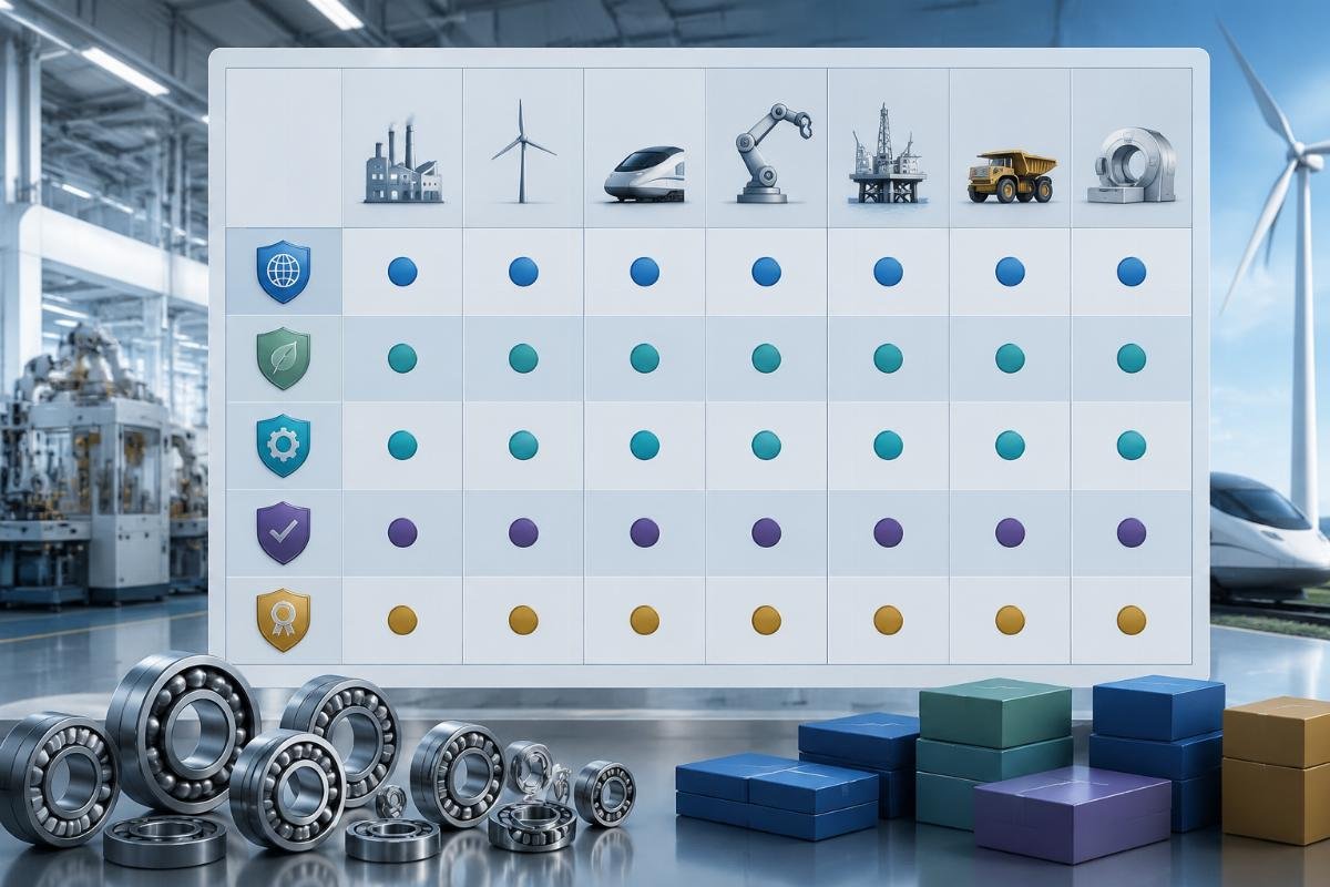 Industry-specific bearing certification requirements matrix