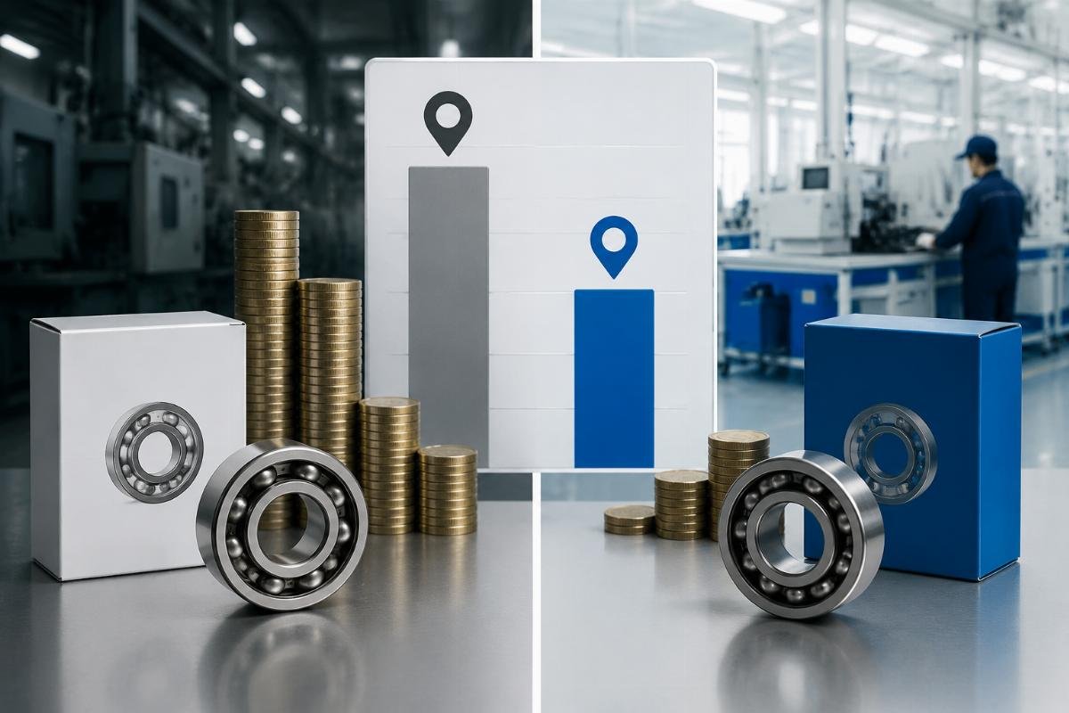 Chinese bearing supplier pricing vs OEM brand pricing comparison Comparison chart showing OEM branded bearing pricing vs verified Chinese supplier pricing