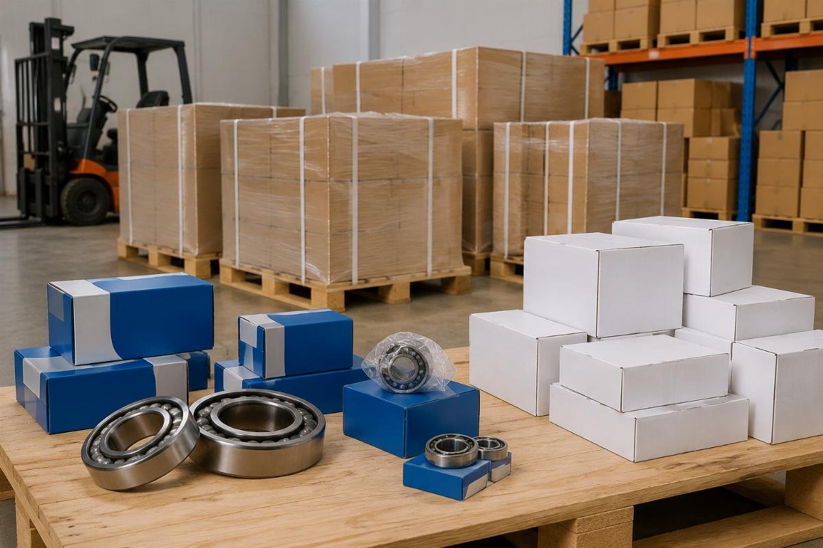 Customized private label bearing packaging ready for bulk shipment