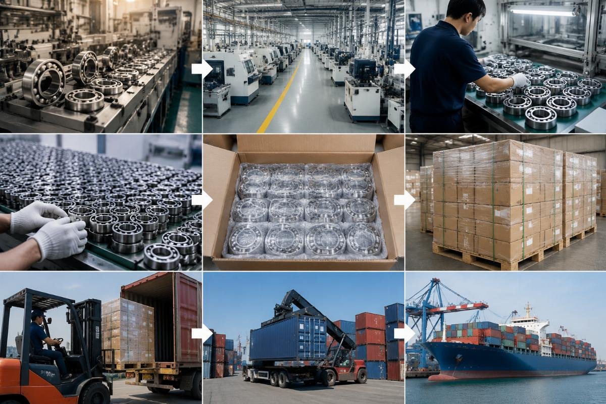 50,000 Deep Groove Ball Bearings Delivery Process: From Manufacturing to European Ports