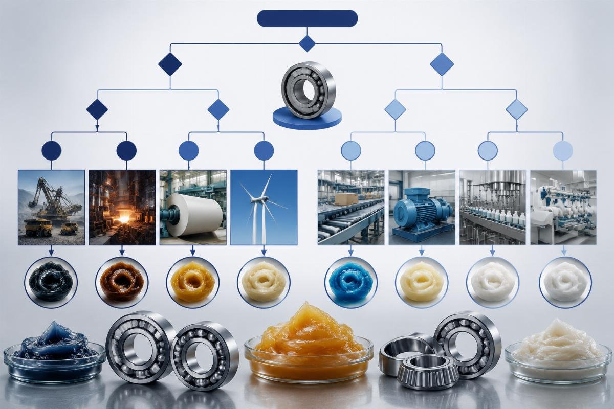 Lubricant selection decision tree for industrial bearings