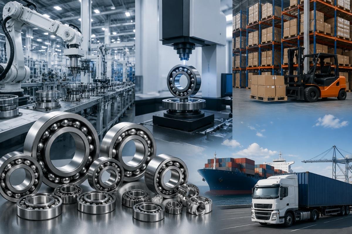 Integrated production, testing, and global distribution capabilities for load-rated bearings China Bearing Manufacturing and Logistics Network