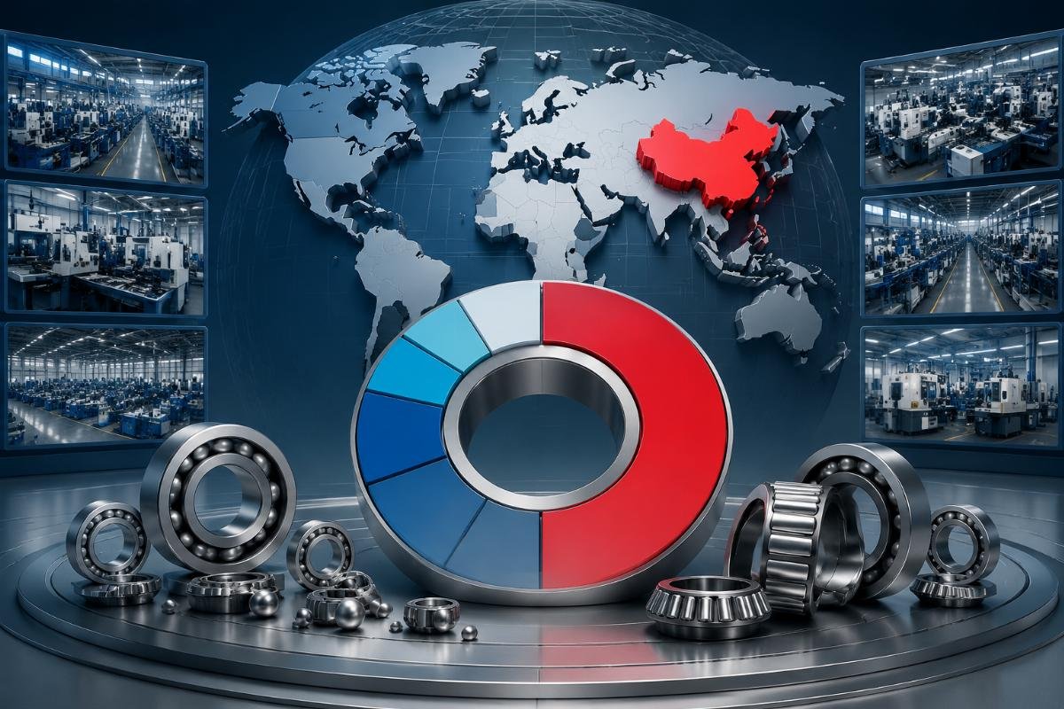 Regional bearing production share showing China's 45% capacity advantage Global Bearing Production Capacity Distribution 2026