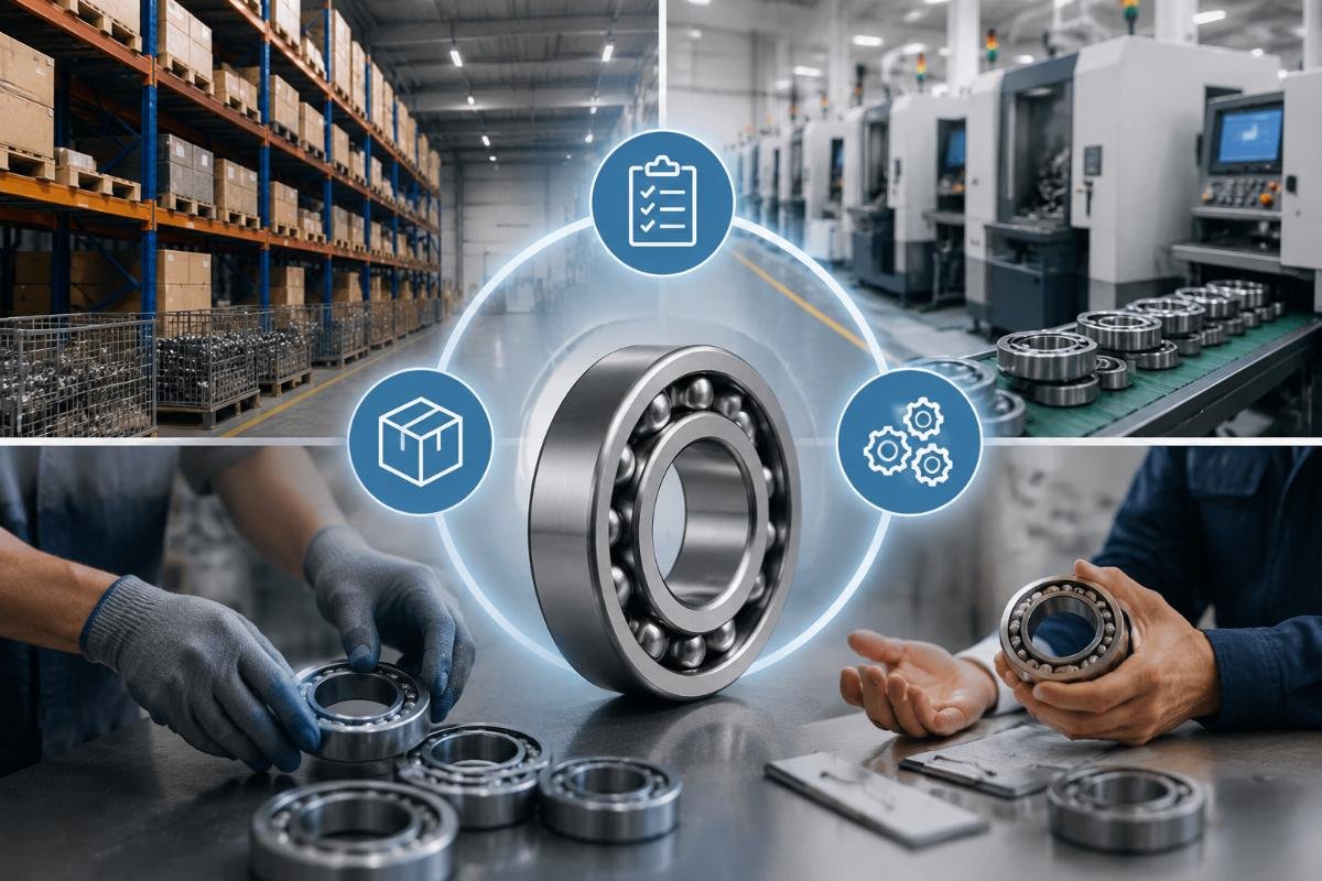 Supplier selection checklist for bearing repeat program partners Supplier infrastructure checklist showing stock access, workflow standardization, and support capabilities for repeat programs